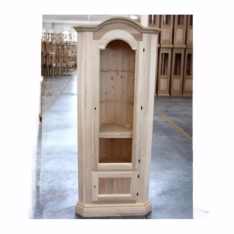 Mobile ad angolo Mobili 2G in legno color marrone con 2 ante e ripiani interni L/P/H: 55 x 55 x 185 cm – 2