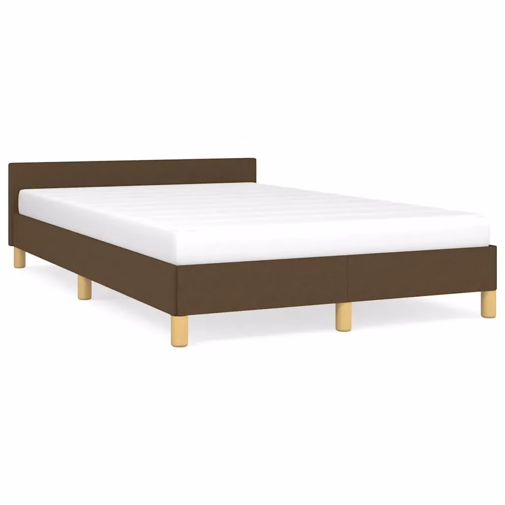 Struttura Letto Design Mania con Giroletto Imbottito in Tessuto Marrone Scuro L/P/H: 200 x 120 x 50 cm – 2