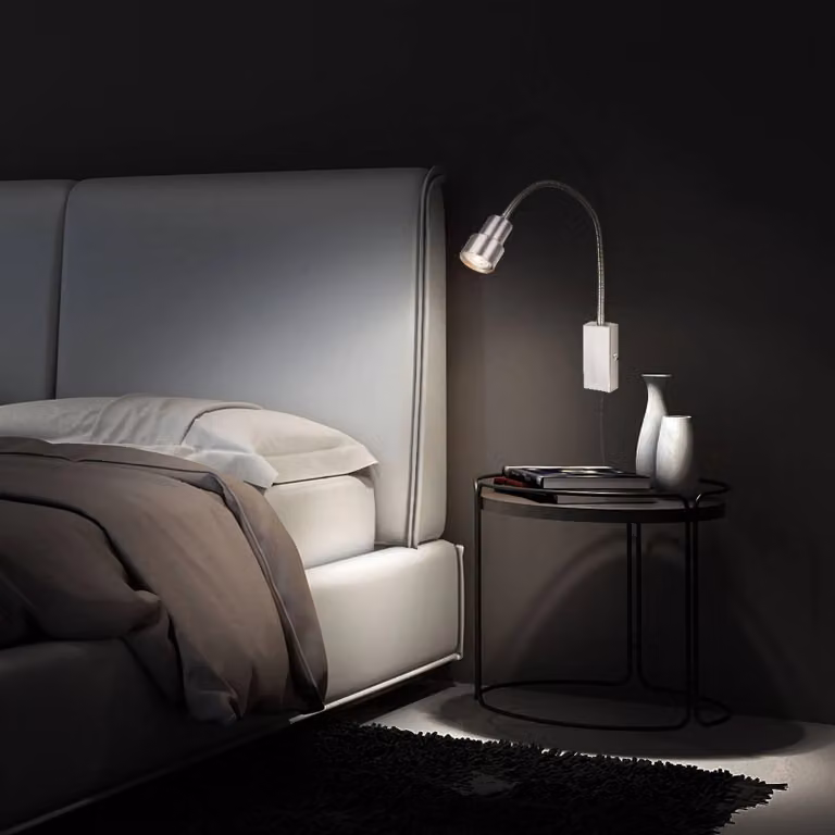 Briloner Applique da parete a LED Tusi Comfort Light, Alluminio / Grigio / Zincato, Camera da letto, Metallo, Moderno, Applique a LED