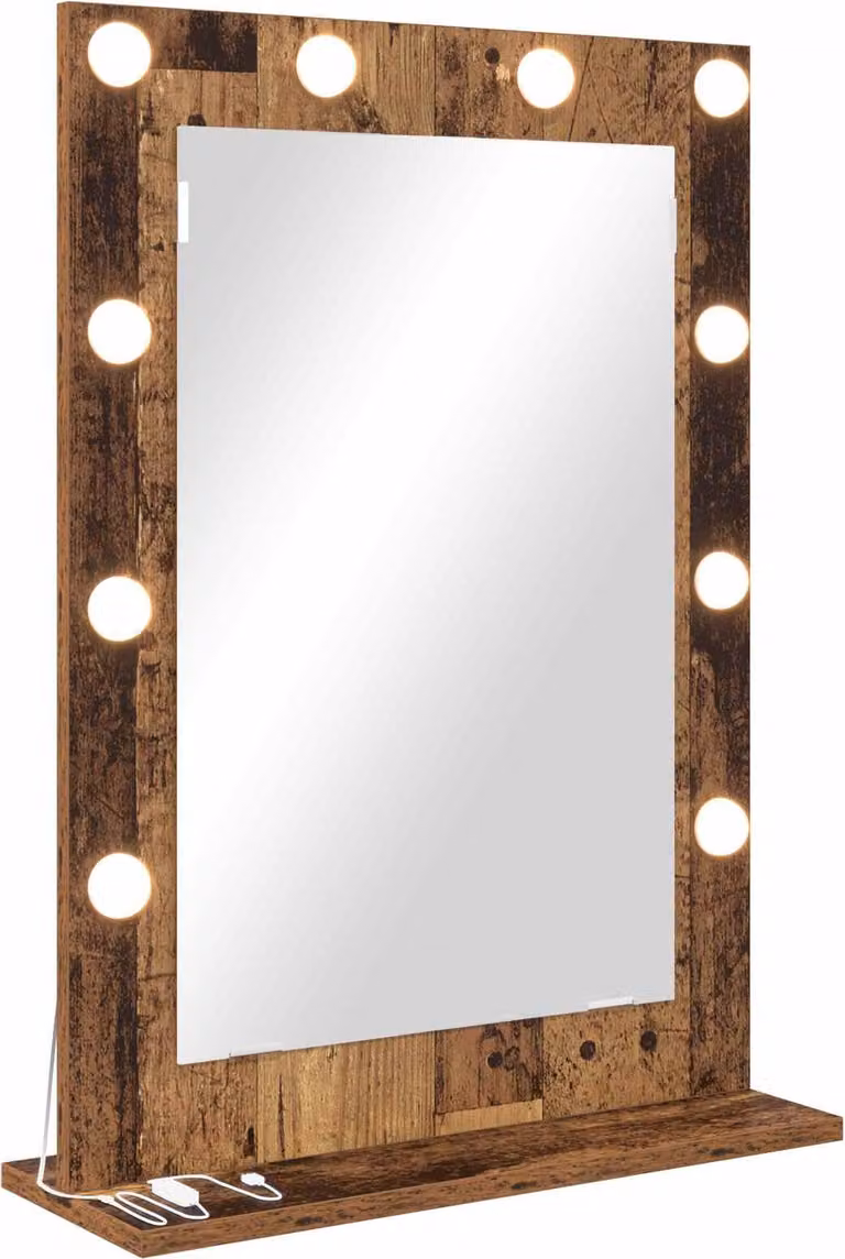Specchio da Vanità Rettangolare Legno vecchio 70 x 50 x 18 cm