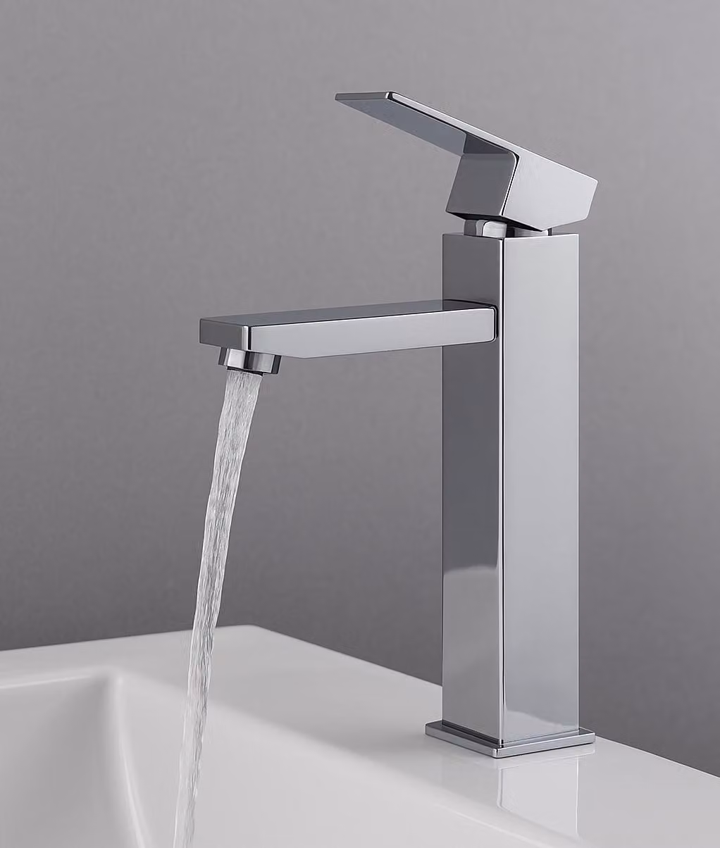 Badplaats Rubinetto Lavabo Pasco XL - Cromo - Miscelatore con Kit di Montaggio e Flessibili