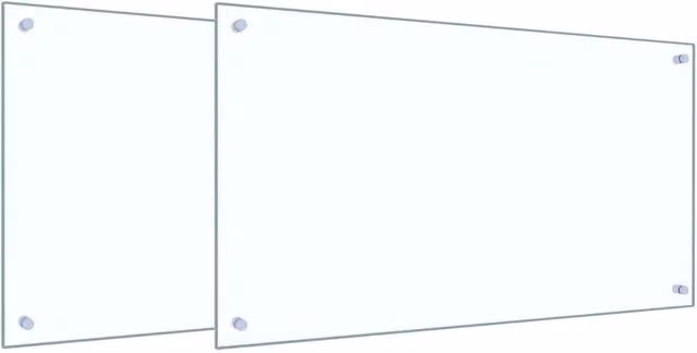 Set di 2 paraschizzi per cucina in vetro temperato trasparente L: 90 cm, H: 50 cm