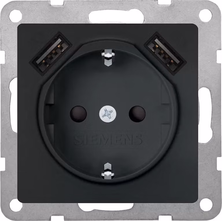 SIEMENS I-system Schuko 5UB1970-0CM01 con doppio caricatore USB