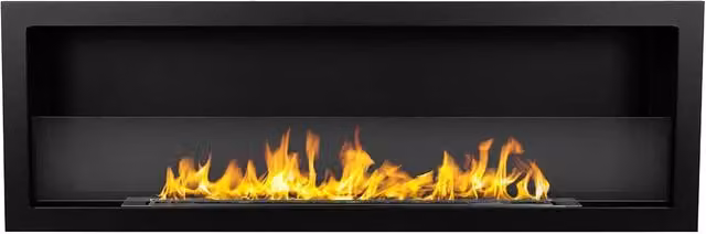 Furore 120 - Camino a Bioetanolo da Incasso 120x40x15 cm con Bruciatore 1,25lt in Acciaio