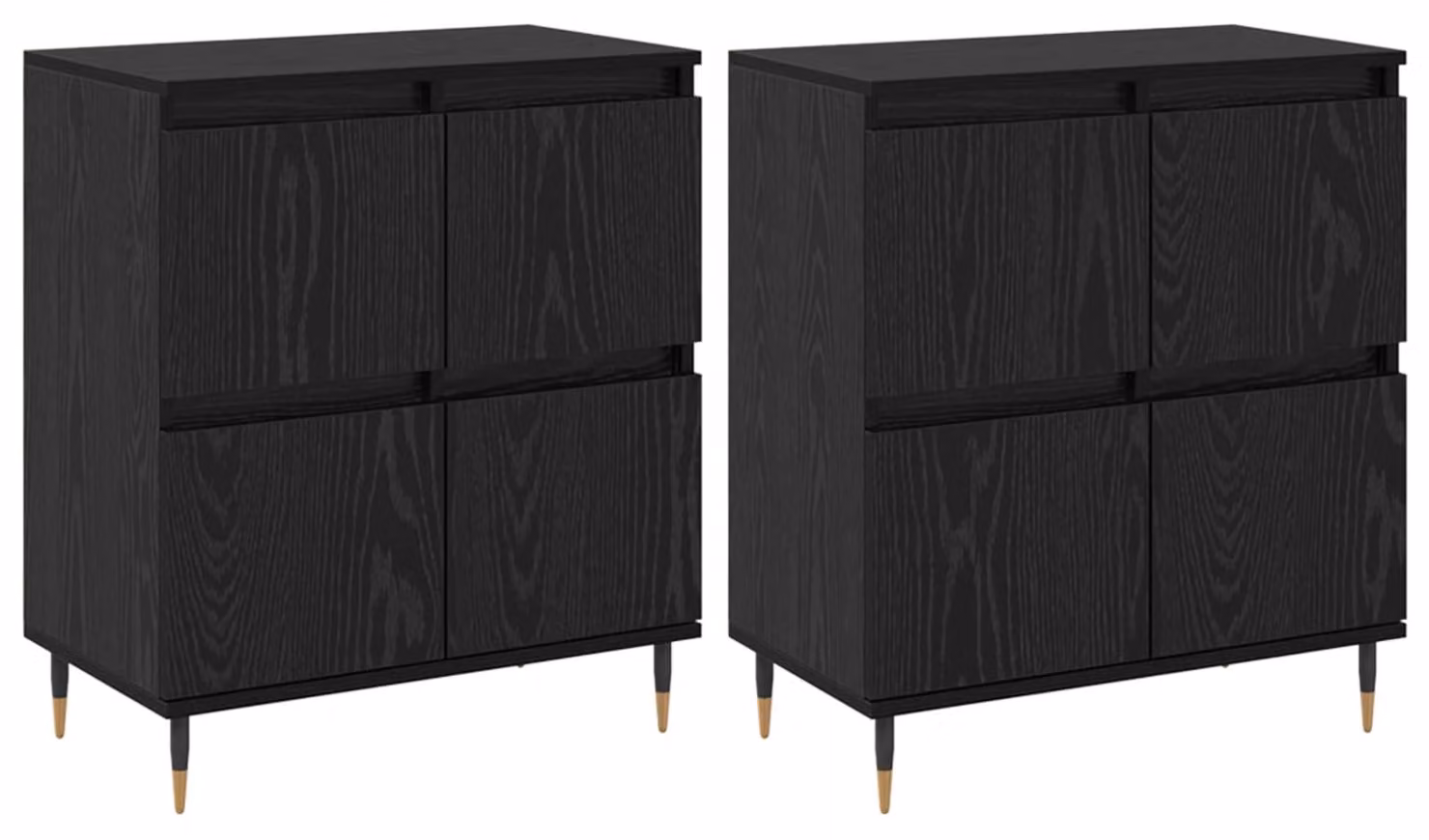Armadio 2 pcs Rovere Nero 60 x 35 x 70 cm