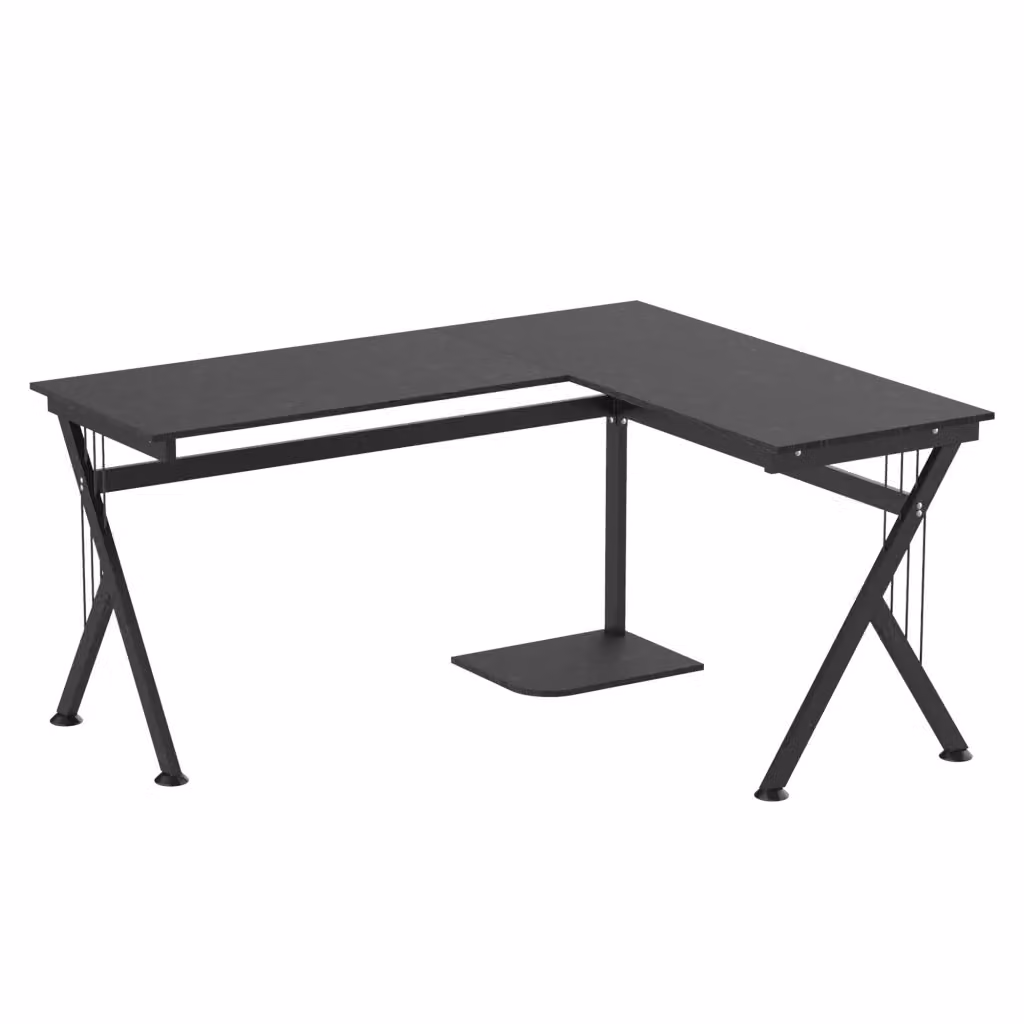 Scrivania angolare Minimal in legno e metallo nera L/P/H: 120 x 80 x 75 cm – 2