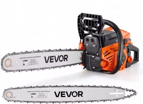 VEVOR Troncatrice a Benzina con Motore a 2 Tempi da 62 cc e 2,7 kW per Taglio Legno e Potatura, Diametro Disco 508-558,8 mm, Arancione