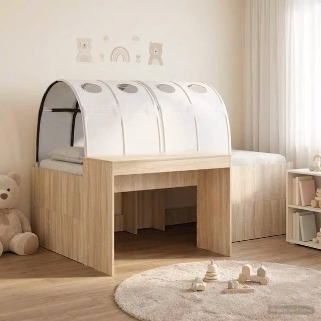 Letto con Tunnel 3 pz Rovere Sonoma e Bianco 3423665