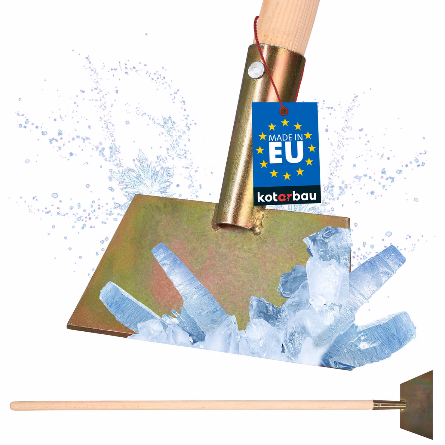 KOTARBAU® Raschietto per ghiaccio 15x17 cm Acciaio zincato Spingi ghiaccio Manico in legno 110 cm Raschietto per ghiaccio Cippatore per ghiaccio Spingi attrezzi da giardino Raschietto a spinta Raschietto per terra Raschietto per erbacce Raschietto per erb