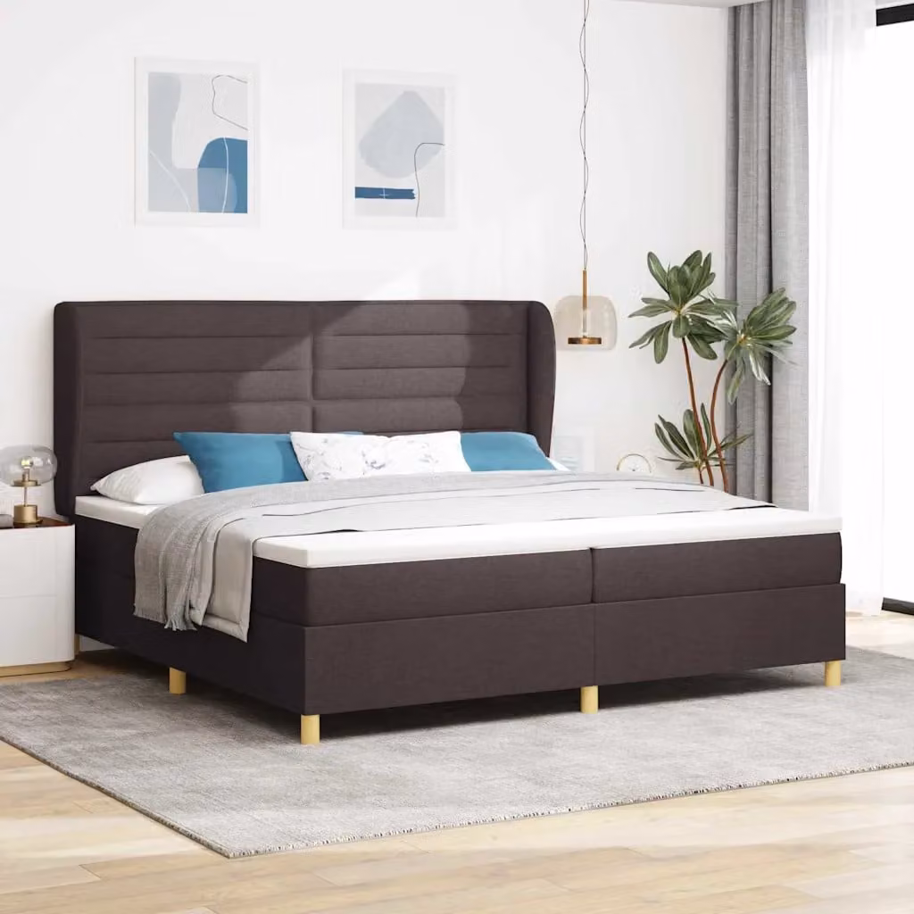 Letto ibrido con materasso vidaXL in tessuto marrone scuro L/P: 200 x 200 cm