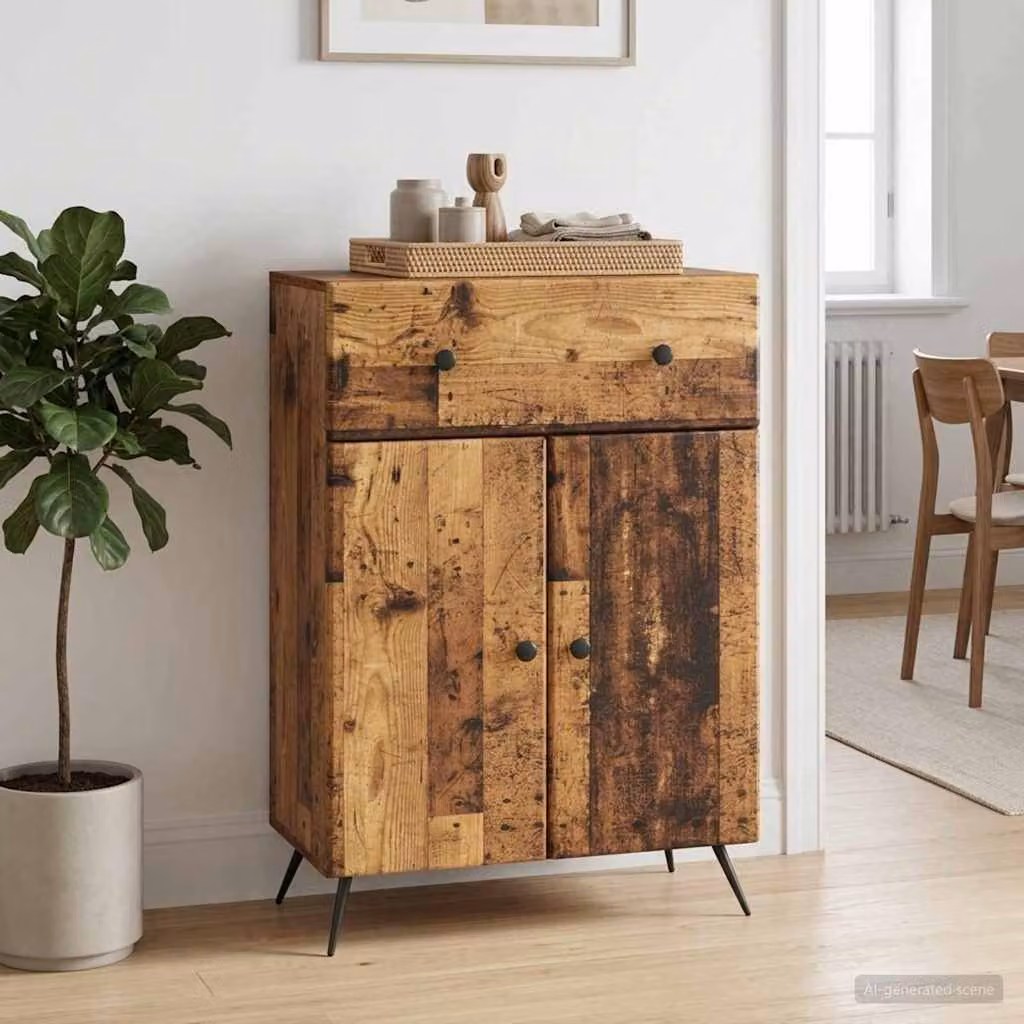 Credenza vidaXL in legno antico marrone con finitura opaca L: 66 cm, P: 34,5 cm, H: 90 cm