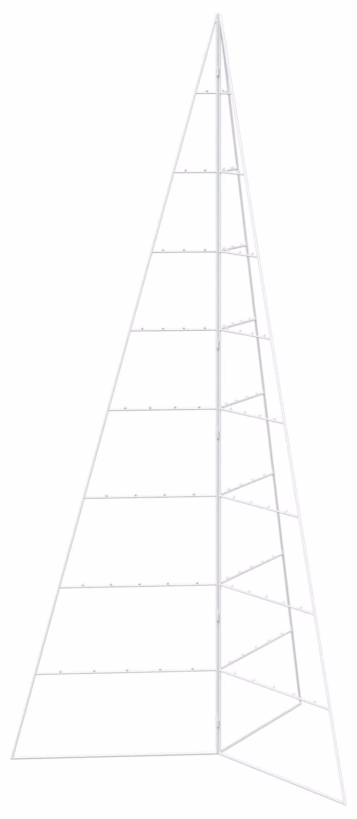 Albero di Natale in metallo con base pieghevole, modello KUOPIO, altezza 210 cm