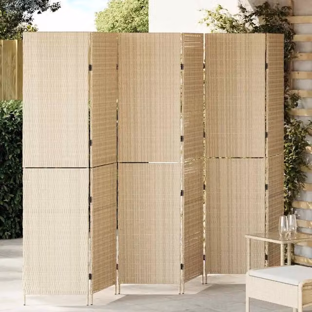 Divider per stanze | Paravento | Divisorio Ambienti Beige 292 x 180 cm polyrattan