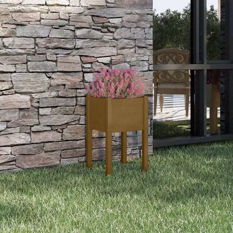 Fioriera da giardino rialzata vidaXL in legno marrone L/P/H: 40 x 40 x 70 cm