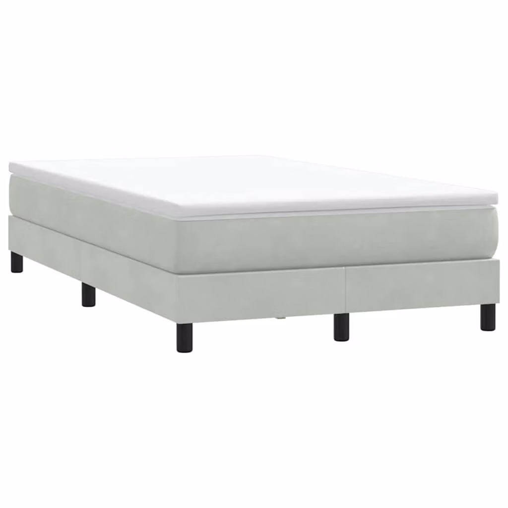 vidaXL Giroletto a Molle in Velluto Grigio Chiaro L: 123 cm, P: 213 cm, H: 25 cm
