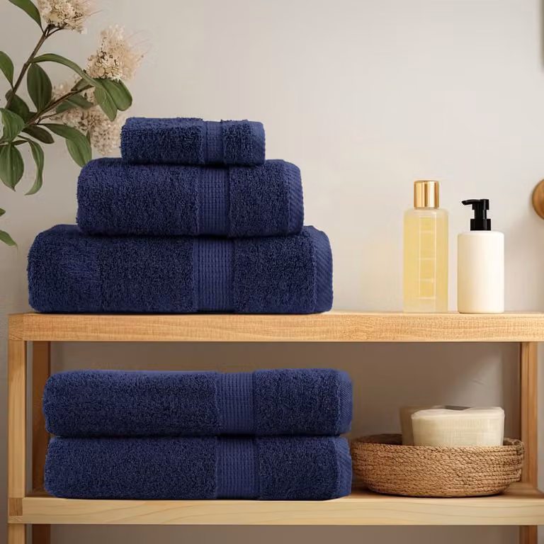 vidaXL Asciugamani Premium SOLUND 4 pz Blu Navy 30x30 cm 600 g/m²
