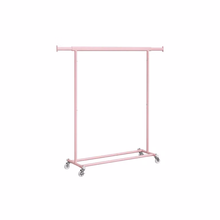 Stand Appendiabiti con Ruote per Carichi Pesanti, Rosa Pastello