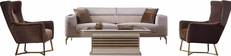 Sofagarnitur Sofa Couch Polster Set Wohnzimmer Möbel Einrichtung Tisch 4tlg.