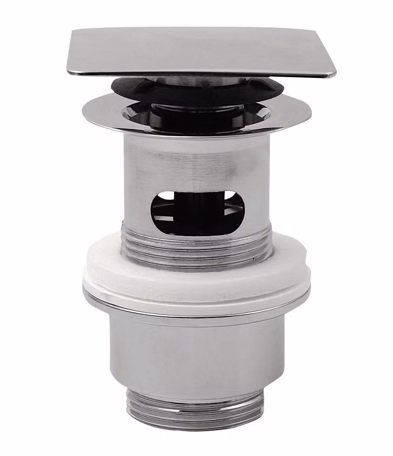 Accessori per il tè Sapho Omp - Piletta bloccabile 1 1/4, per lavabi con troppopieno, ClickClack, cromo 8540.360.5