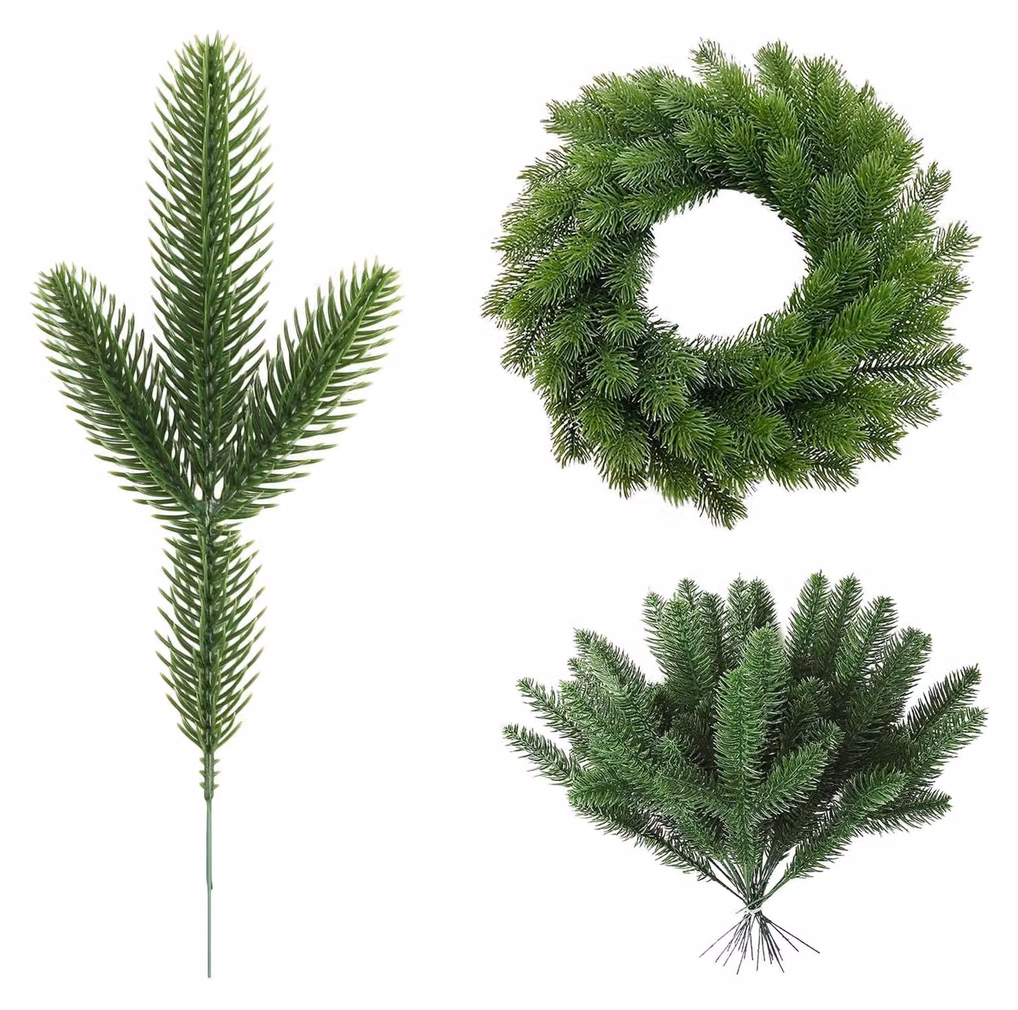 Set di 24 rami di pino artificiali per decorazioni natalizie