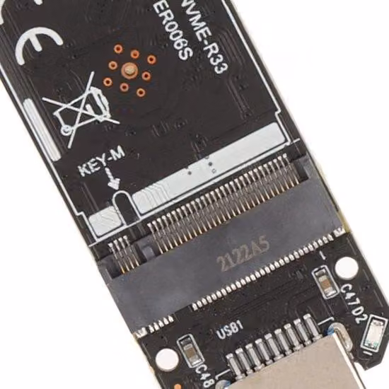 Adattatore USB per M-SSD, sostituibile a caldo, USB 3.2, nero