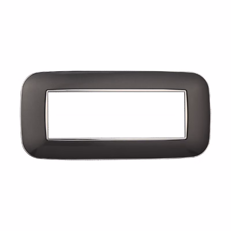 Placca compatibile Bticino Axolute 6 moduli plastica colore acciaio scuro Orbis serie Moon Ettroit AN91607