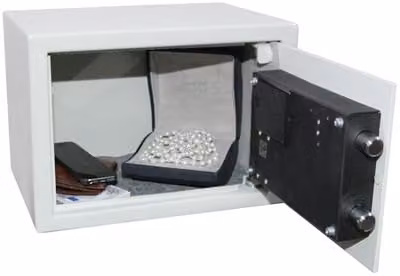 Cassaforte da incasso per mobili, dimensioni 350x250x250 mm, volume 14 litri, serratura elettronica a combinazione numerica, inclusi materiali di fissaggio