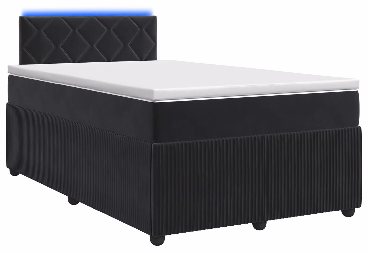 Letto a molle con materasso nero 120 x 200 cm in velluto