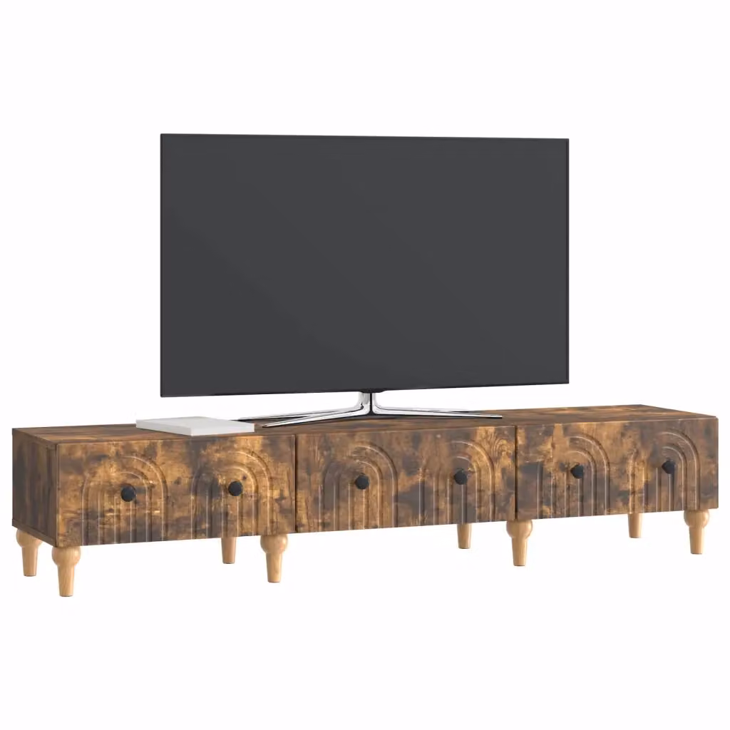 Mobile TV-Credenza Moderno Design In Rovere Fumo Marrone L: 147 cm, P: 34,5 cm, H: 30 cm – 2
