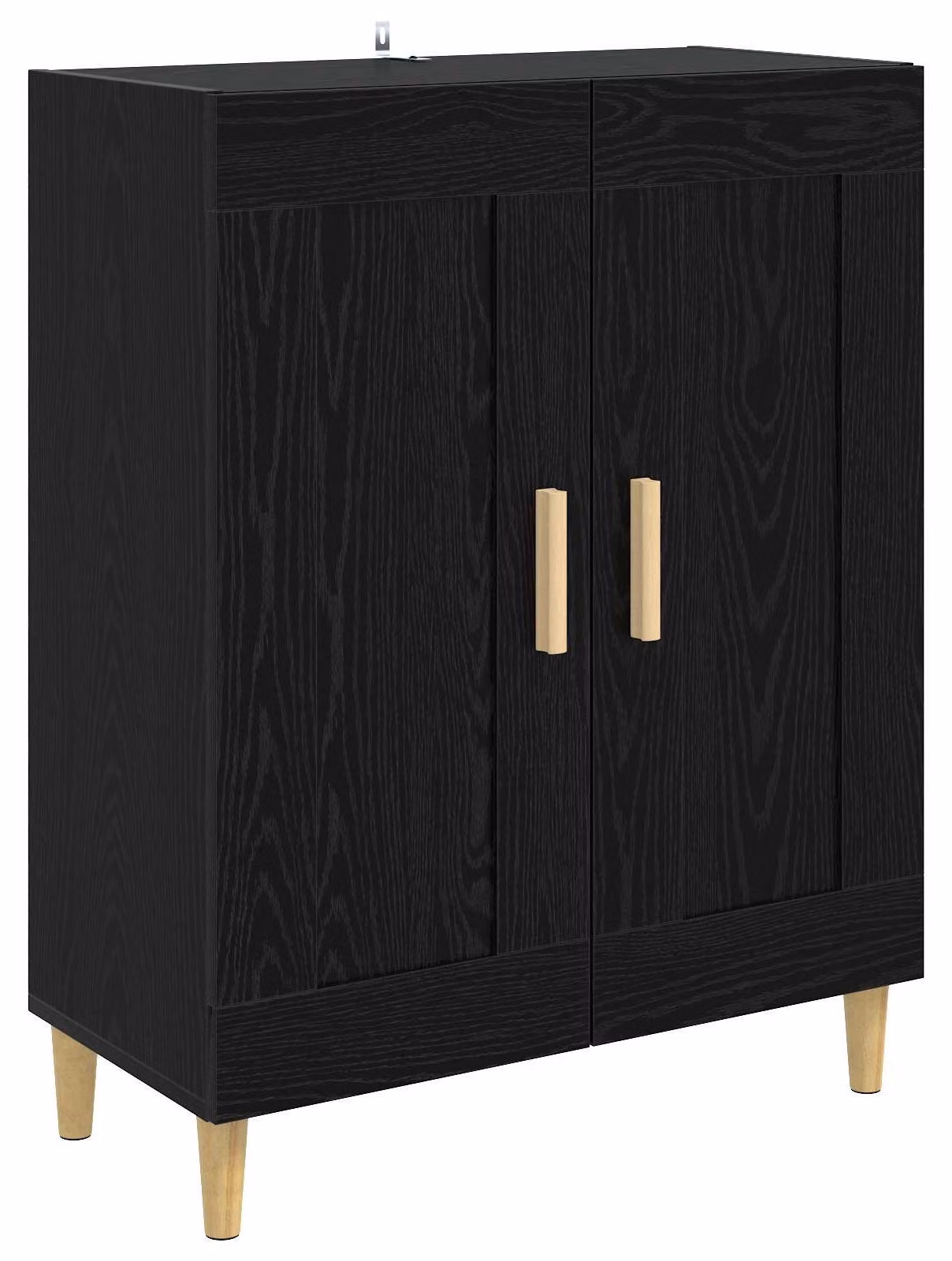 Credenza in rovere nero 69,5 x 34 x 90 cm in materiale derivato dal legno