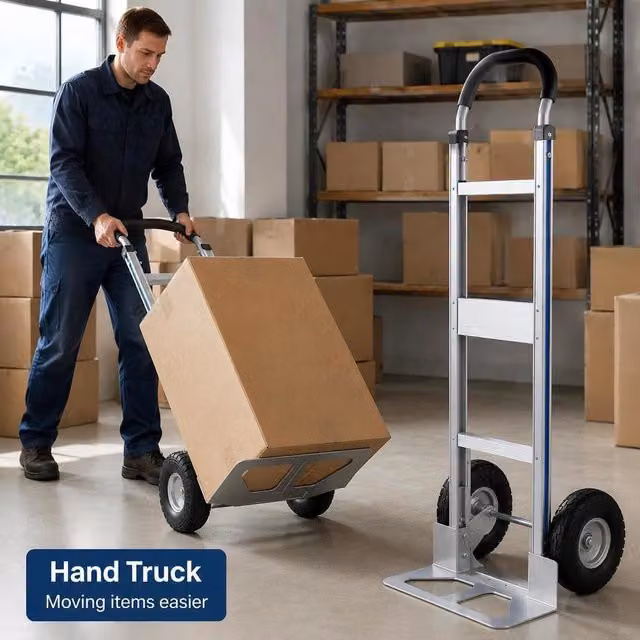 Carrello a Mano; Capacità di 226;9 kg; Carriola per Carichi Pesanti a Mano con Ruote Antiscivolo e Maniglia