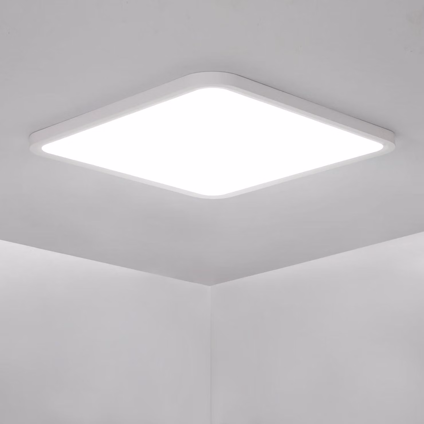 Lampada a soffitto LED Osairous, diametro 50 cm, 42W, design piatto e rotondo, grado di protezione IP44 (resistente all'acqua), temperatura di colore 6500K, luminosità 4800LM, luce bianca, ideale per soggiorno, camera da letto, bagno, cucina, corridoio. D