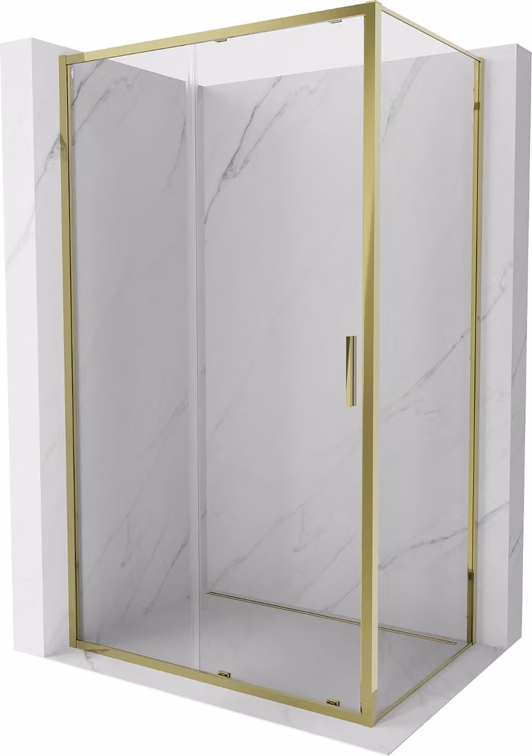 Mexen Exo cabina doccia scorrevole 160 x 85 cm, trasparente, oro - 8151-160-085-50-00