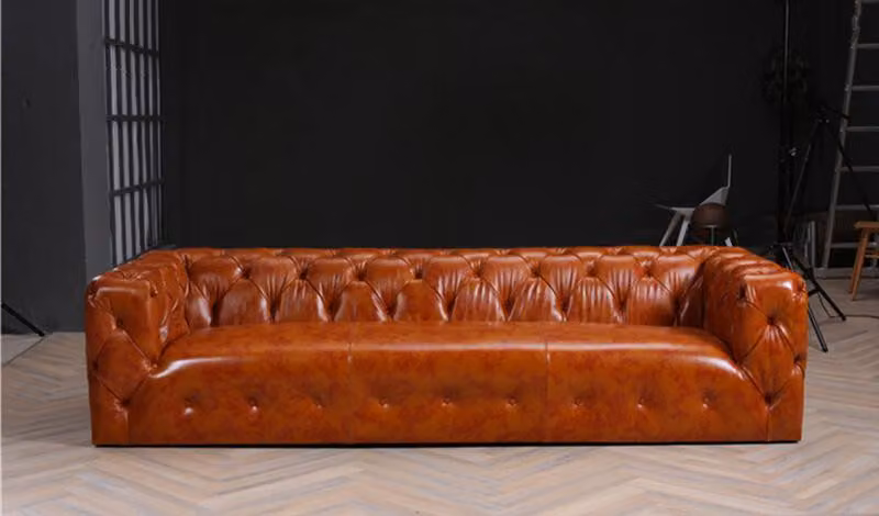 Chesterfield Sofa Couch Polster Leder Couchen Polster Garnitur 4 Sitzers