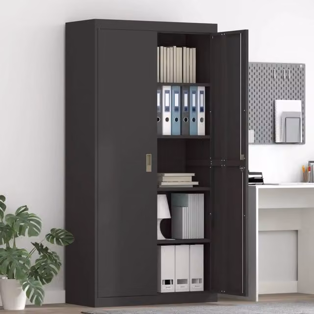 Armadio Nero 90 x 40 x 180 cm Acciaio 3406166