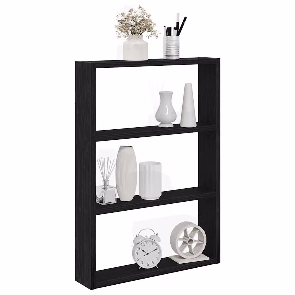 Scaffale a parete moderno vidaXL in legno e MDF nero L: 60 cm, P: 43 cm, H: 20 cm