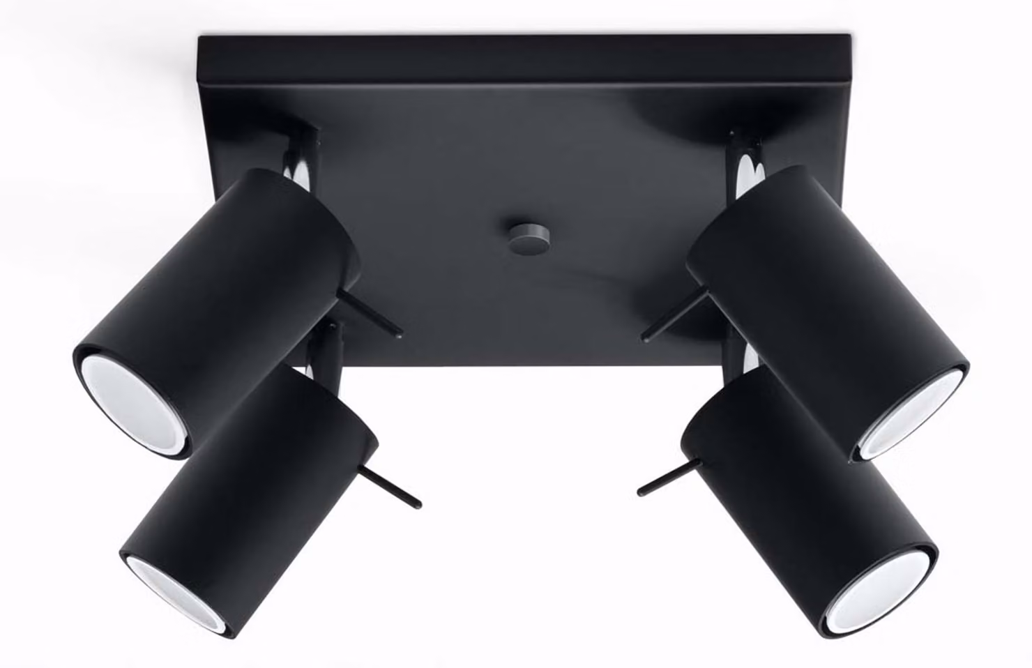 Lampada a soffitto RING 4 nero 4xGU10 10W acciaio 16x25x25cm Sollux Lighting