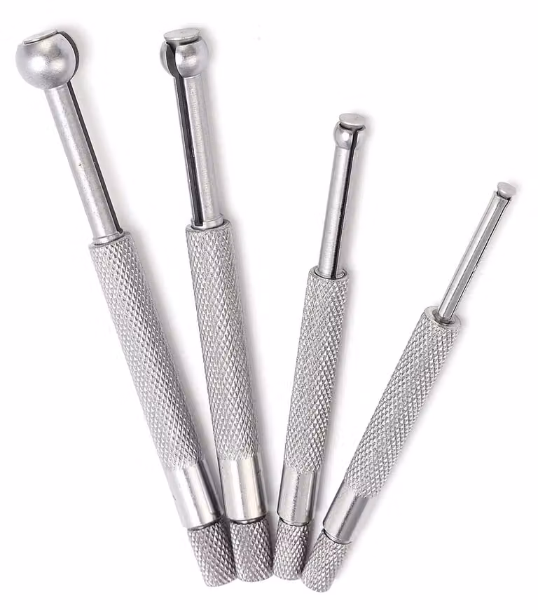 Set di misuratori di fori telescopici - Misuratori da 3 a 13 mm - Realizzati in acciaio - Confezione da 4 pezzi - Ideali per misurare fori di piccole dimensioni - Utile strumento
