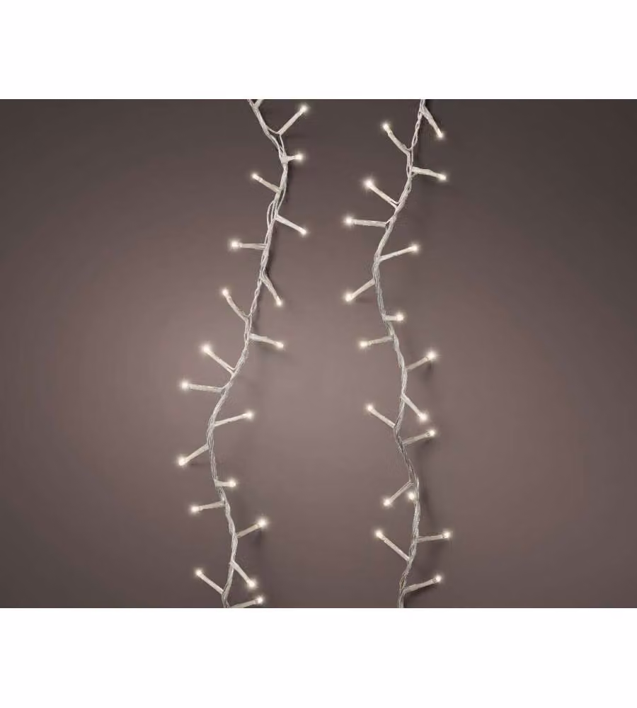 Lumineo Luci Natalizie LED Bianco Caldo - 8 Effetti e Timer - 2250 cm