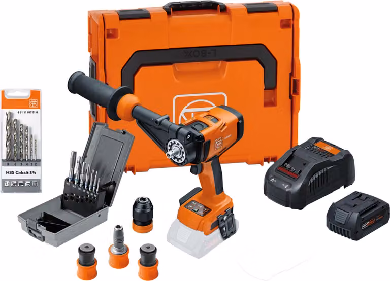 Trapano avvitatore a batteria Fein a 4 velocità in set utente||ASCM 18-4 QM AS Metal Advanced Top Set