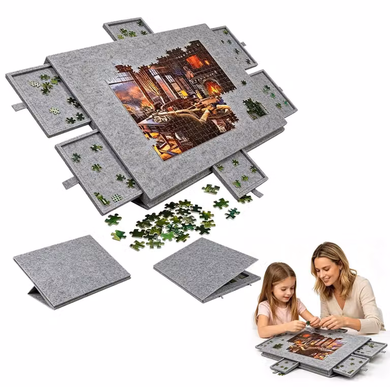 Tavolo portatile per puzzle, adatto per puzzle fino a 1000 pezzi, con 6 cassetti