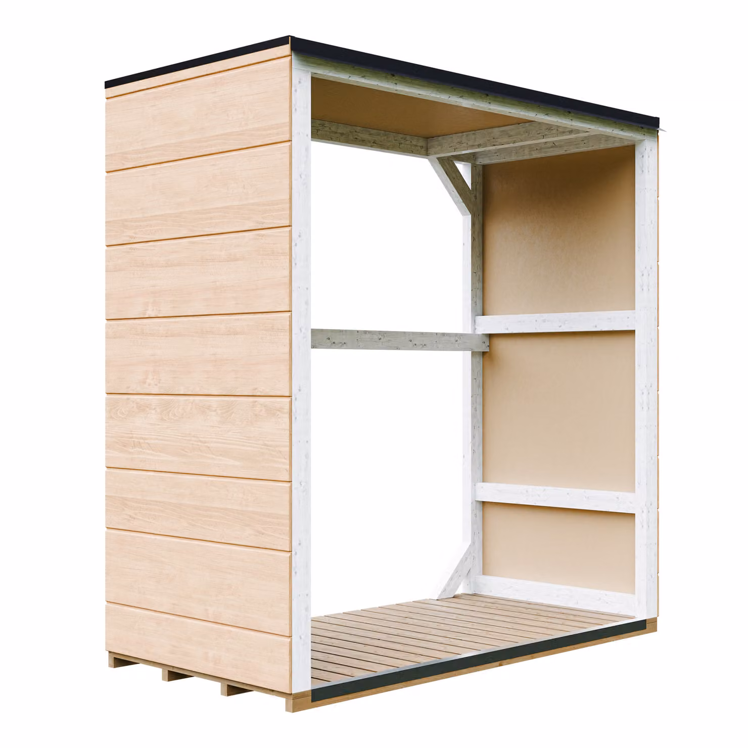 Casetta in legno per esterni 1,14 m² - 75 x 153 x H159 cm- TIMBELA M980-1- MIELE DI CASTAGNO