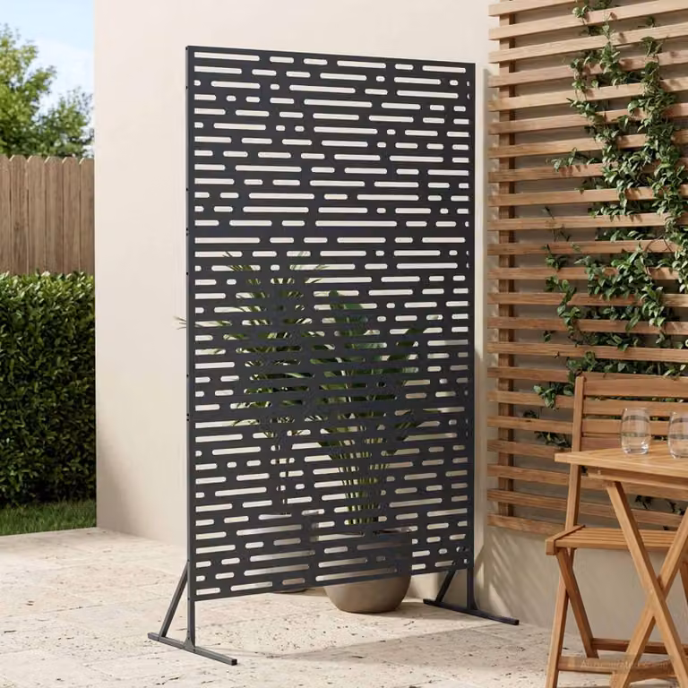 Paravent per la privacy vidaXL in acciaio semi-trasparente colore antracite L/P/H: 100 x 50 x 180 cm
