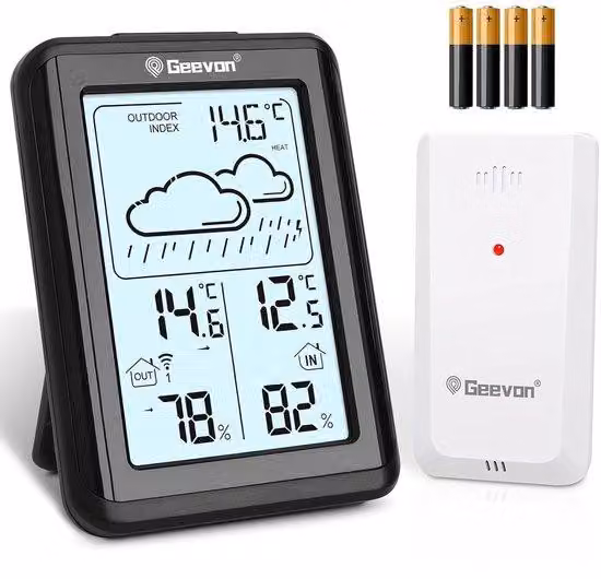 Termometro e igrometro interni ed esterni wireless con 3 sensori | Stazione meteorologica con indicatore di umidità