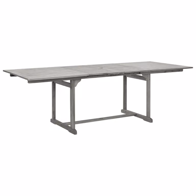 Tavolo da pranzo da giardino in acacia grigia 160-240 x 75 x 100 cm Rettangolare