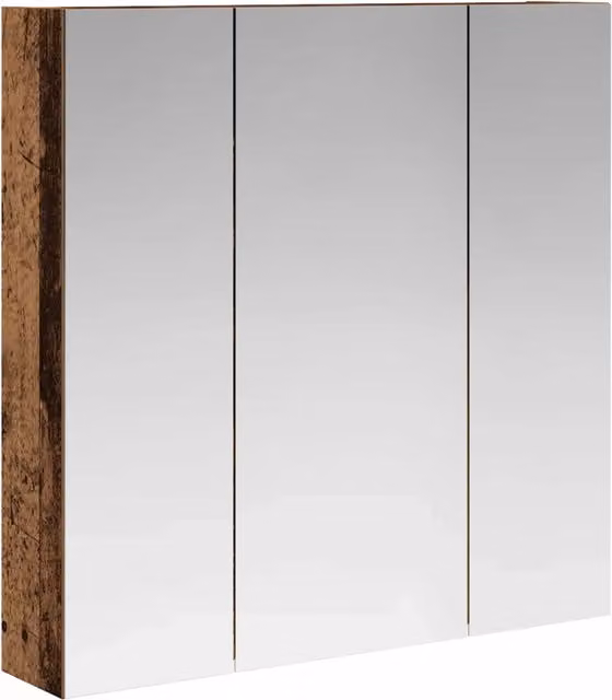 Mobiletto per specchio da bagno DESIGN IN in legno marrone con ante a battente e ripiani interni, L 70 cm x P 14,5 cm x H 70 cm