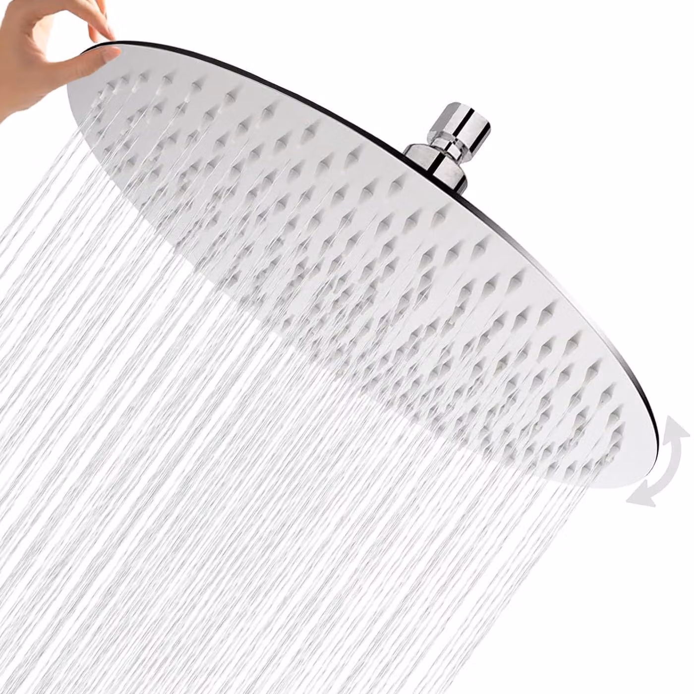 Testina doccia da soffitto in acciaio inossidabile, dimensioni 30 x 30 cm, con ugelli autopulenti