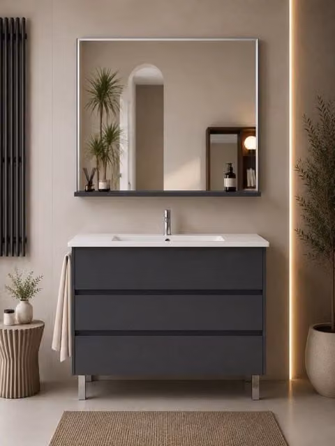 Mobile bagno con lavabo ORIGENBATH IMPERIA senza specchio 50x40 cm grafite