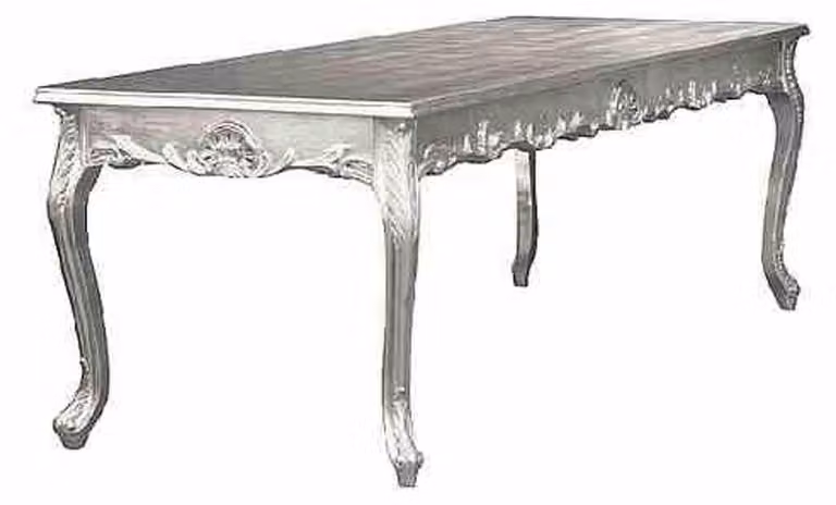 Tavolo da pranzo barocco argento 160cm - Tavolo da pranzo