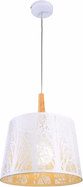 Lampada a sospensione Maytoni Lantern bianca in metallo, regolabile e dimmerabile, Ø 35 cm – 1